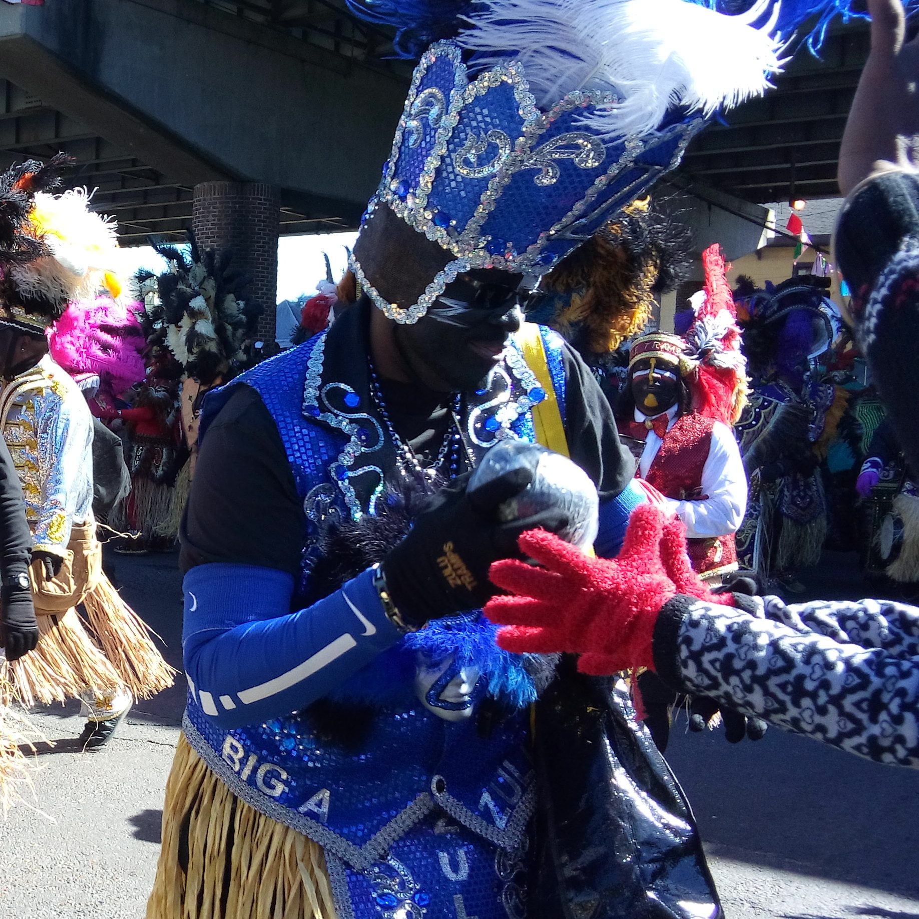 A Zulu giving coconuts away during Mardi Gras in New Orleans