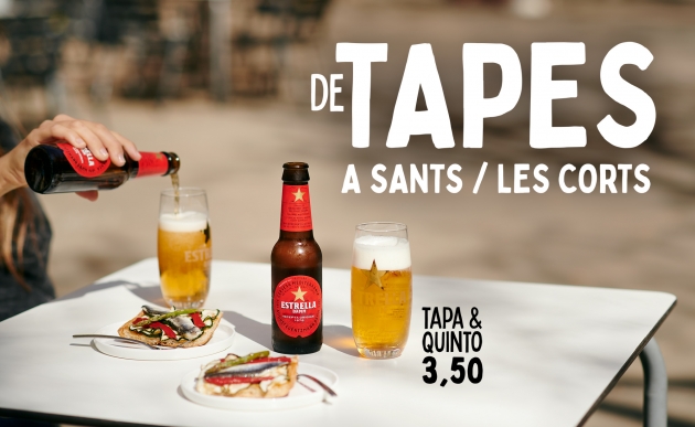 One beer and a tapa for 3.50 Eur in Sants and Les Corts